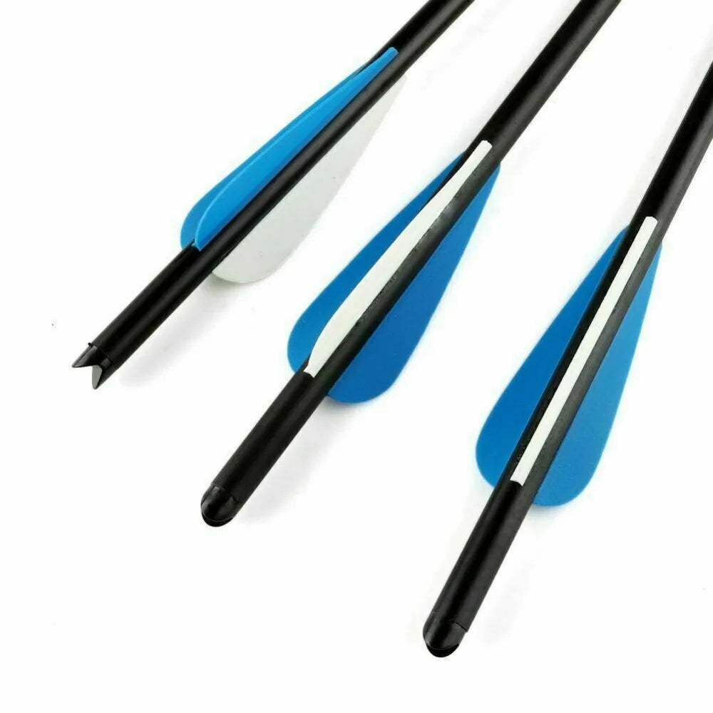 STONESKY 12Pcs 17" Crossbow Bolts Archery Carbon Arrows OD with 4" vanes Moon Nocks8.8mm for Hunting