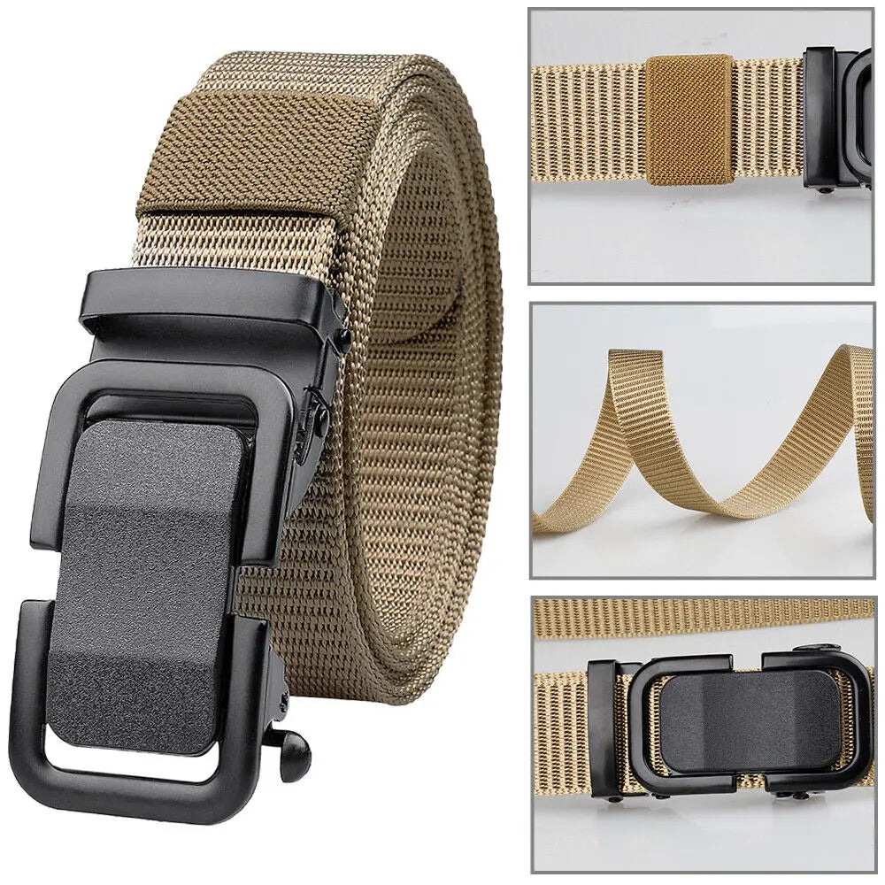 STONESKY Men Belt Adjustable Alloy Buckle Sports Belt Quick Release Belt Brown hunting accessories