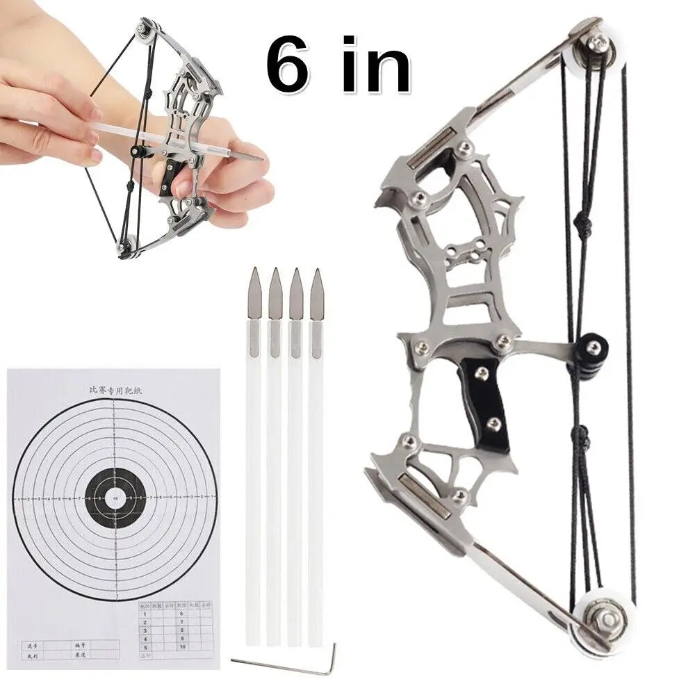 STONESKY 6" Mini Compound Bow Kit Arrows Target Shooting Archery Toy Bow w/ 4pcs Arrows hunting accessories