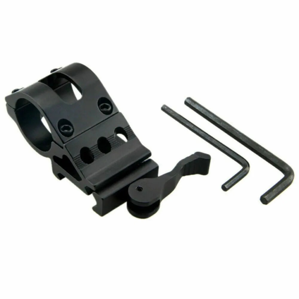 STONESKY Tactical QD Offset Picatinny Weaver Rail Mount for 1inch Flashlight Scope Light Rail Mount for Riflescopes