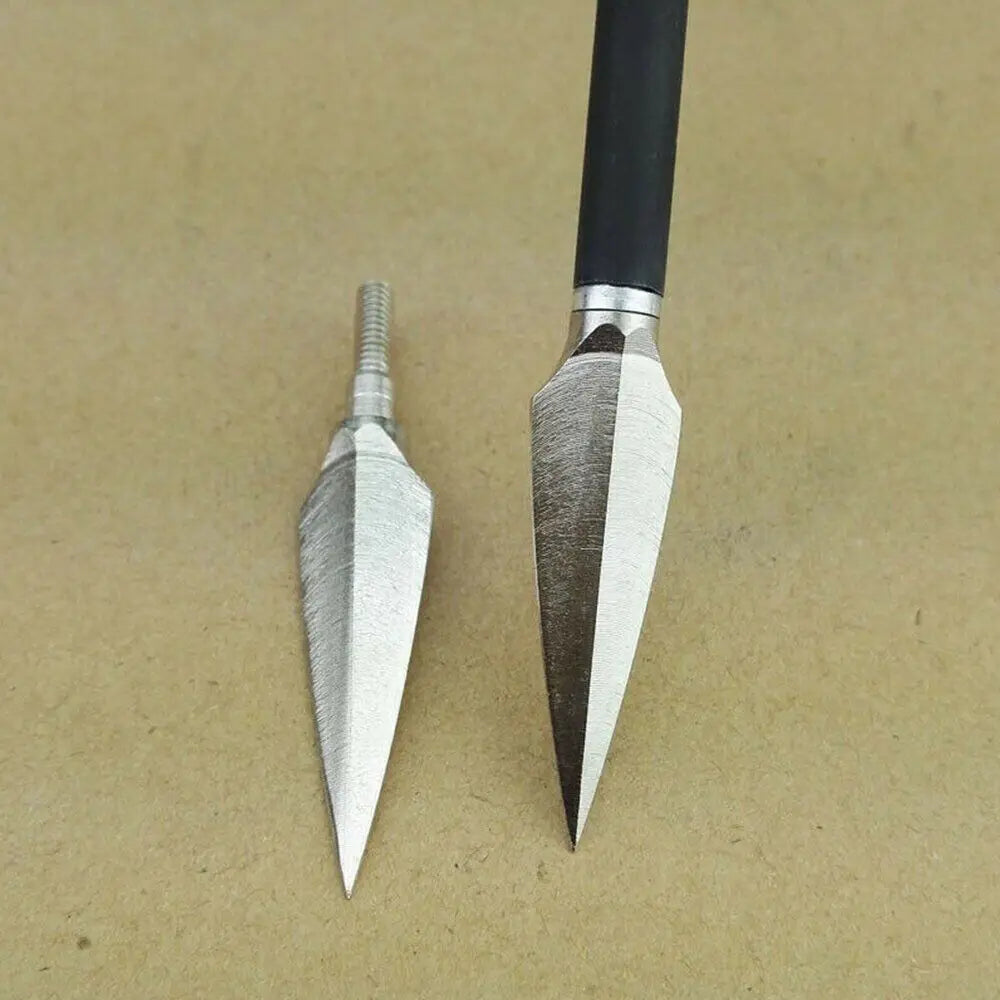 STONESKY 12Pcs Nickel Plated Carbon Steel Arrowheads Archery Hunting Arrowhead Broadheads W/ Box