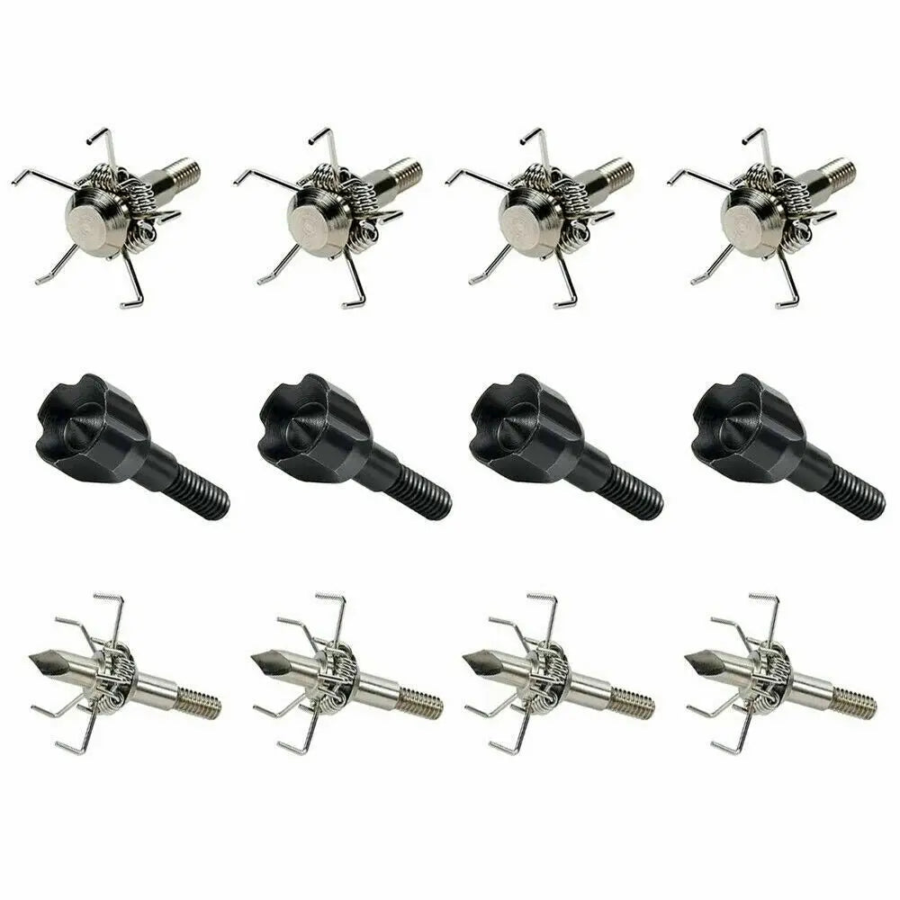 STONESKY 12pcs 100grain Hunting Small Animal Archery Broadheads Game Judo Arrow Head Broadheads Screw Tips