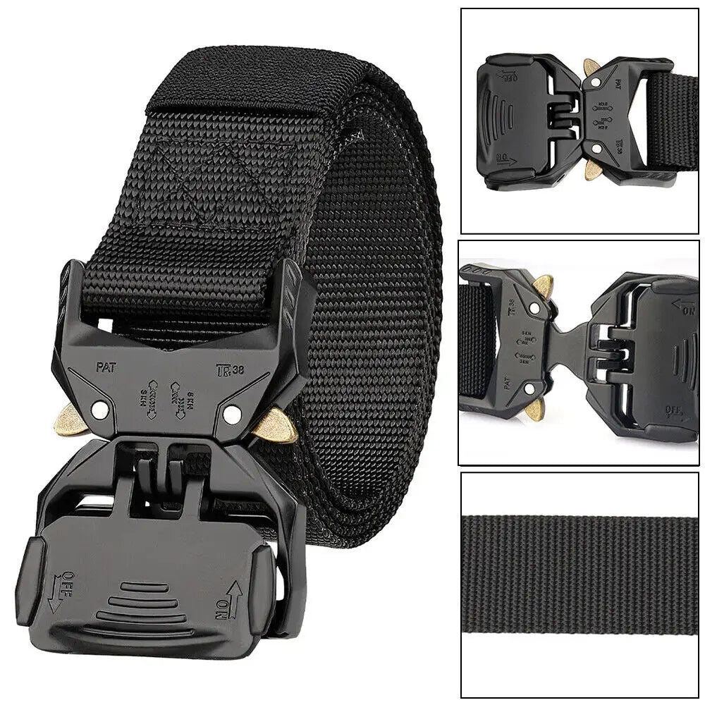 STONESKY Men's Tactical Nylon Hunting Belt Adjustable Alloy Buckle Sports Belt Quick Release Belt