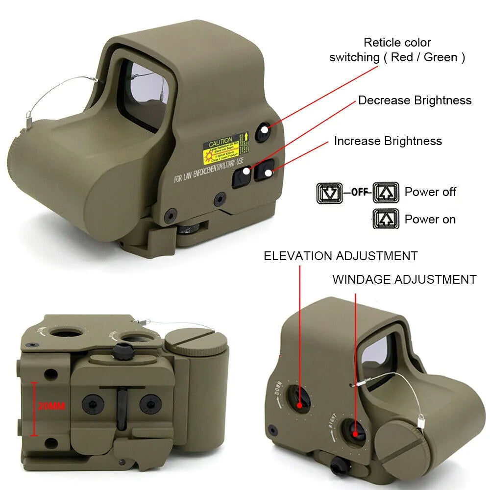 STONESKY RIFLE Red Green Dot Sight Tactical 558 EXPS3-2 Holographic Hunting Scope Clone Sniper Riflescope