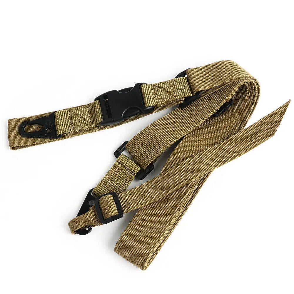 STONESKY Three Point Rifle Sling Tactical Gun Sling Military 3 Point Bungee Brown Gun Strap