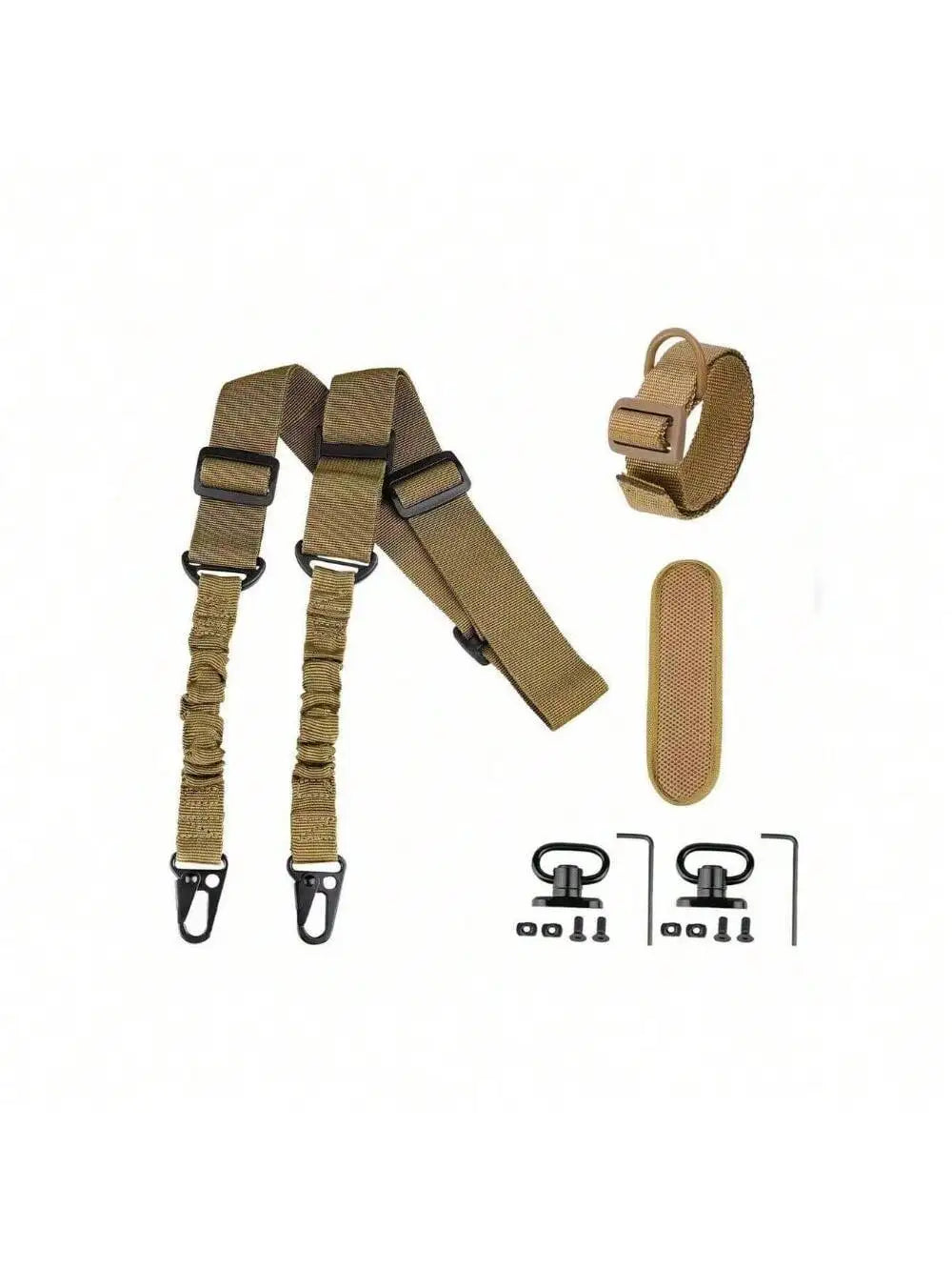 STONESKY 2 Point Sling Strap With Shoulder Pad + D Ring Loop + 2Pcs QD Sling Mount Swivels