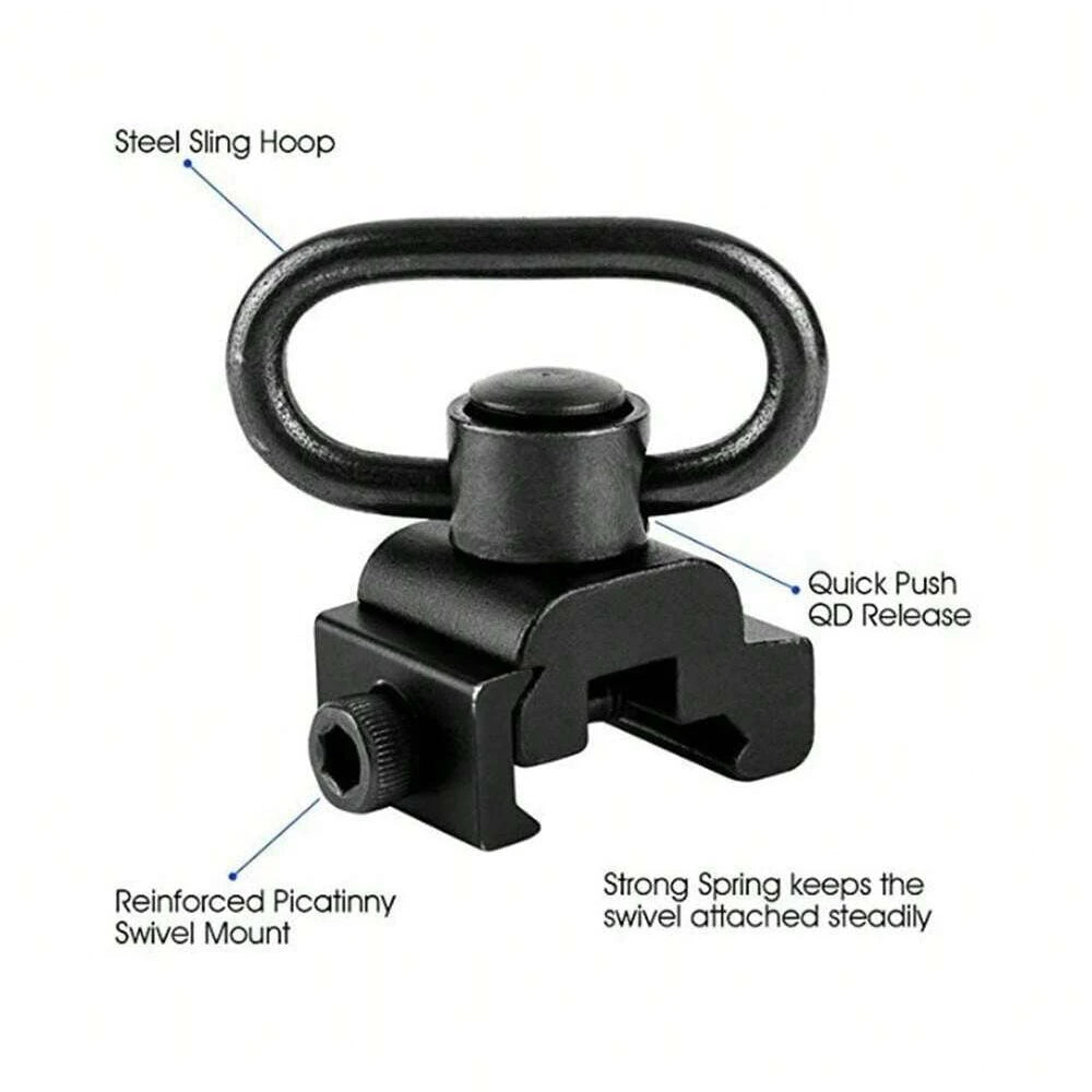 STONESKY 2Pcs Heavy Duty QD Quick Release Detach Push Button Rifle Mount Swivel Sling Adapter