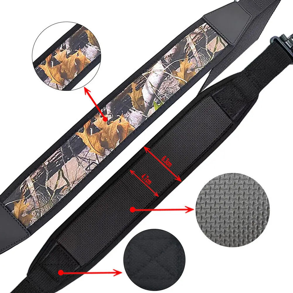 STONESKY Adjustable Rifle Sling with Swivels & Padded Neoprene Shoulder Strap - Camouflage Hunting Accessory