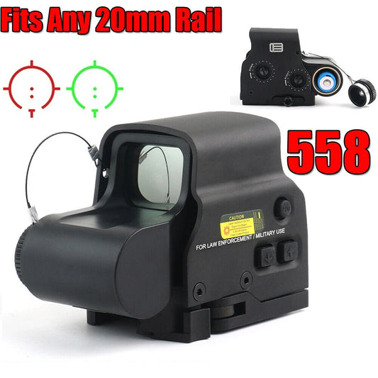 STONESKY Easy to Use Tactical Holographic 558 Sight Red Green Dot Collimator Scope For Any 20mm Rail