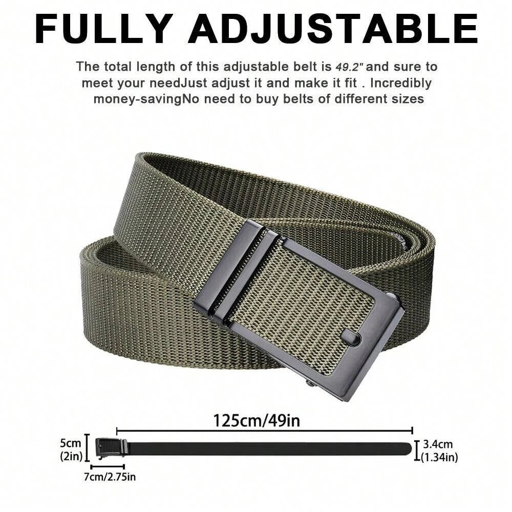 STONESKY Men's Belt Alloy Buckle Canvas Belt Adjustable Quick Release Gun Belt Outdoor Military