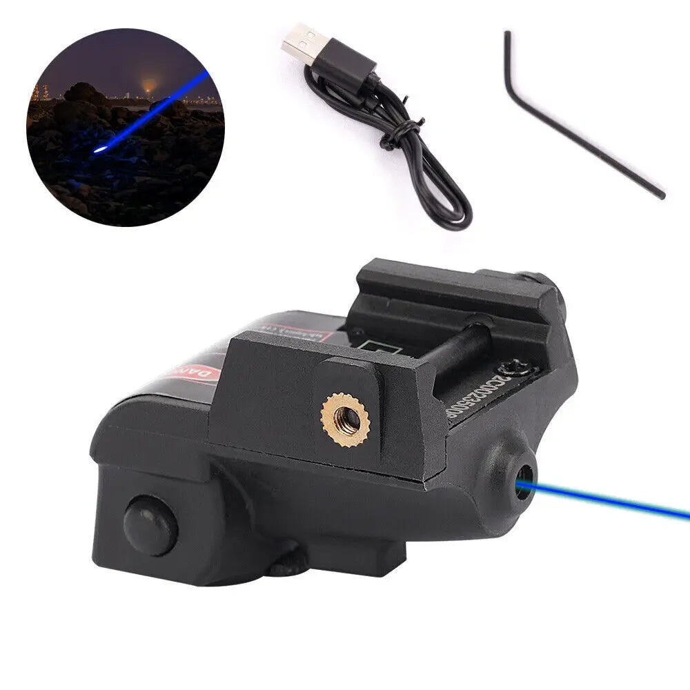 STONESKY Blue Laser Sigh Pistol Gun For Glock Pointer USB Rechargeable Beam 17 18c 19 26 riflescope