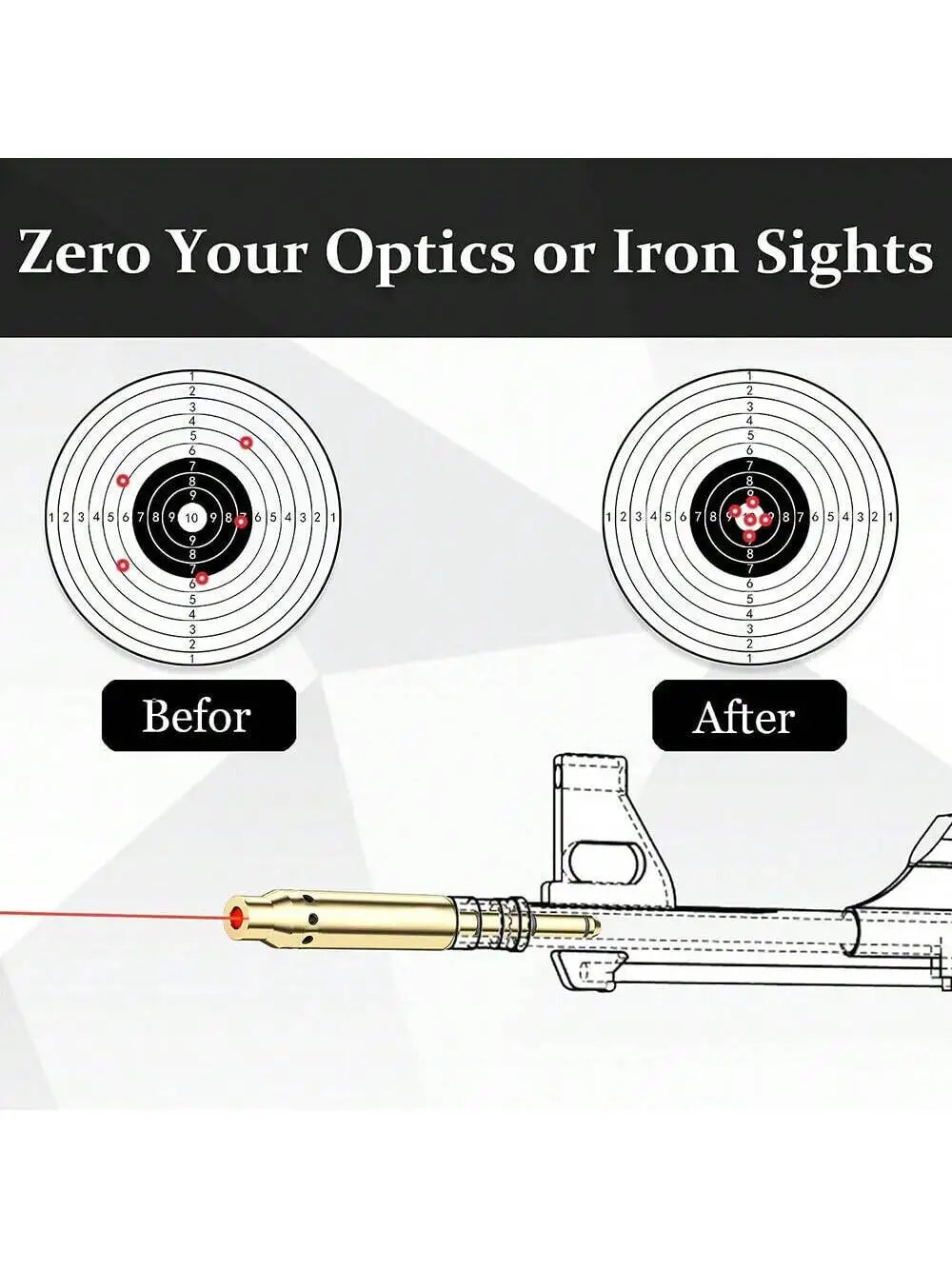 STONESKY Get Perfect Shot Every Time with RIFLE/.22LR Laser Boresighter Barrel Red Laser Sighter