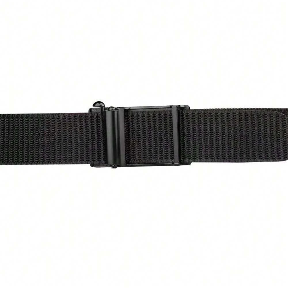 STONESKY 49.2" Men's Belt Adjustable Alloy Buckle Canvas Belt Quick Release Belt Slide Buckle Black