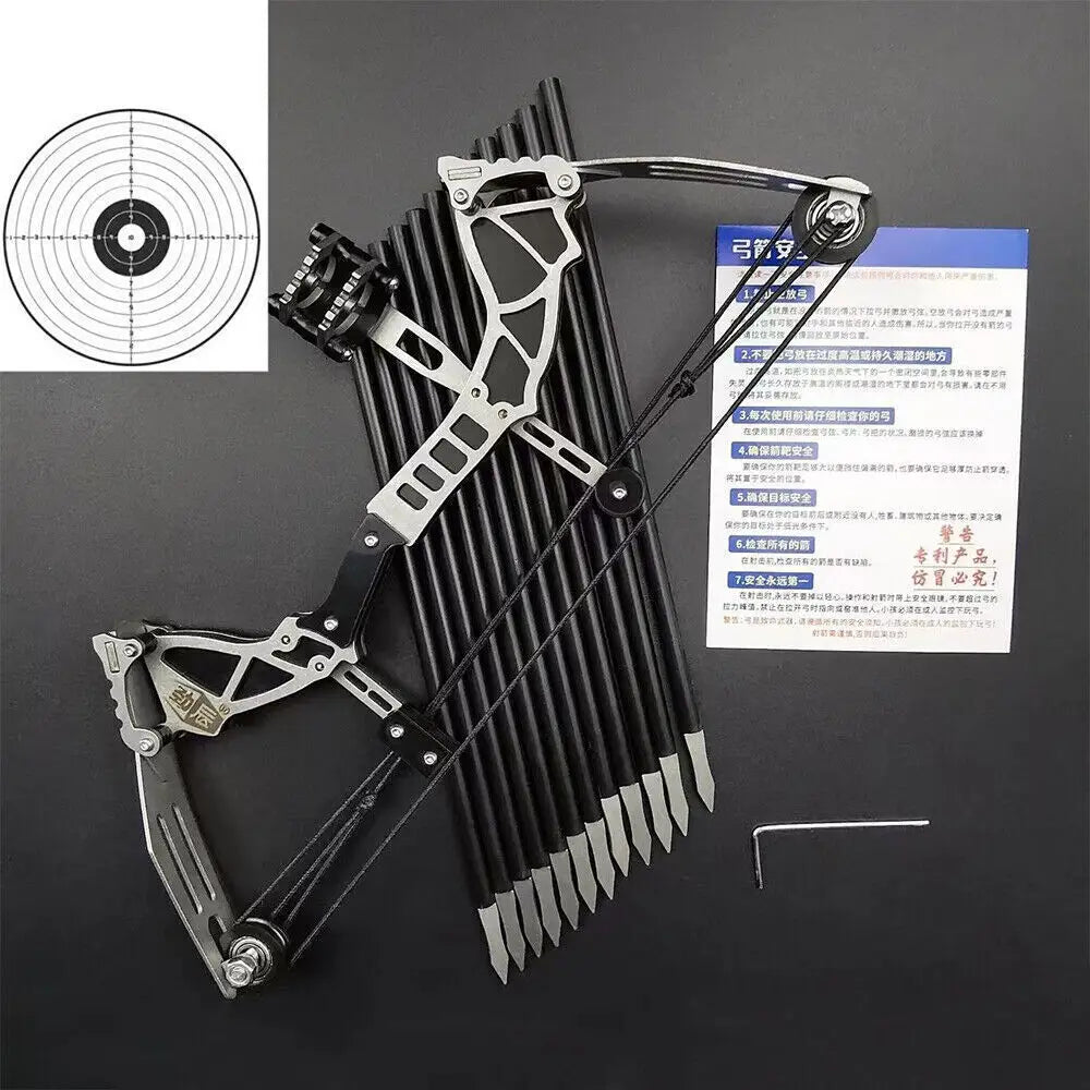 STONESKY 9.5 inch Composite Pulley Bow Kit Arrows Target Shooting Archery w/ 12Pcs Arrow hunting