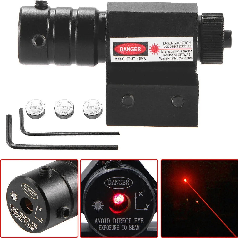 STONESKY Professional Tactical Red Laser Beam Dot Sight Scope Set for Gun Pistol with 11/20mm Weaver Rail Mount