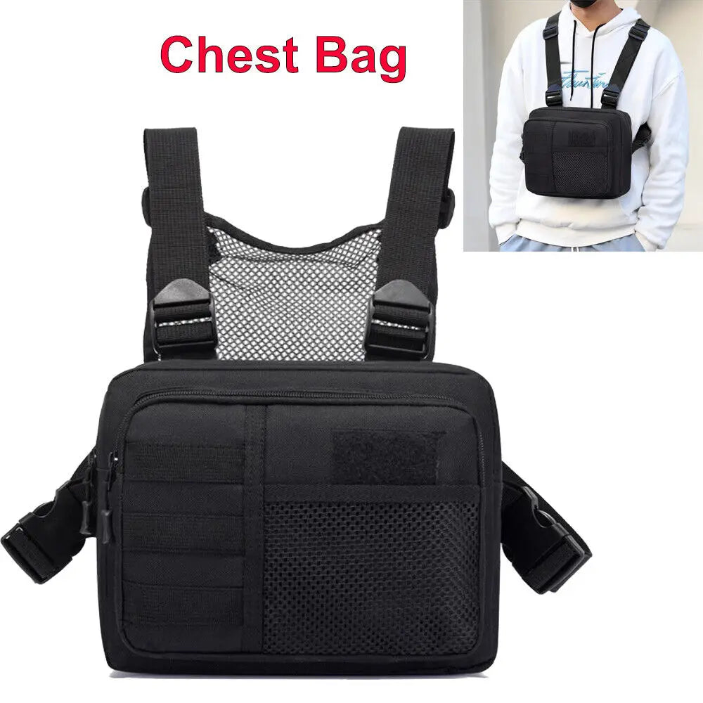 STONESKY Chest Rig Bag Front Vest Pack Combat Front Pouch Chest Rig Bag Outdoor Hiking Sling Vest Bag