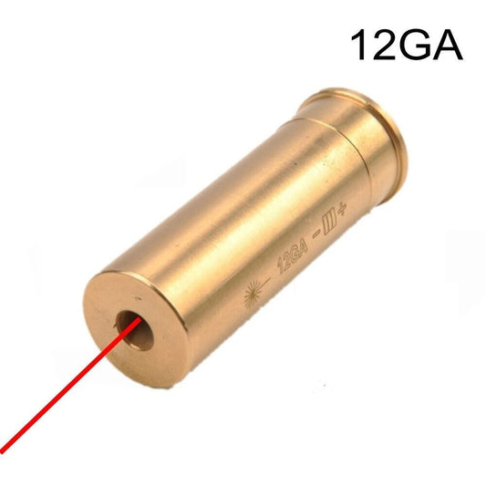 STONESKY 12GA Red Dot Laser Bore Sight Brass Gun Rifle Boresighter Cartridge with Hunting Battery