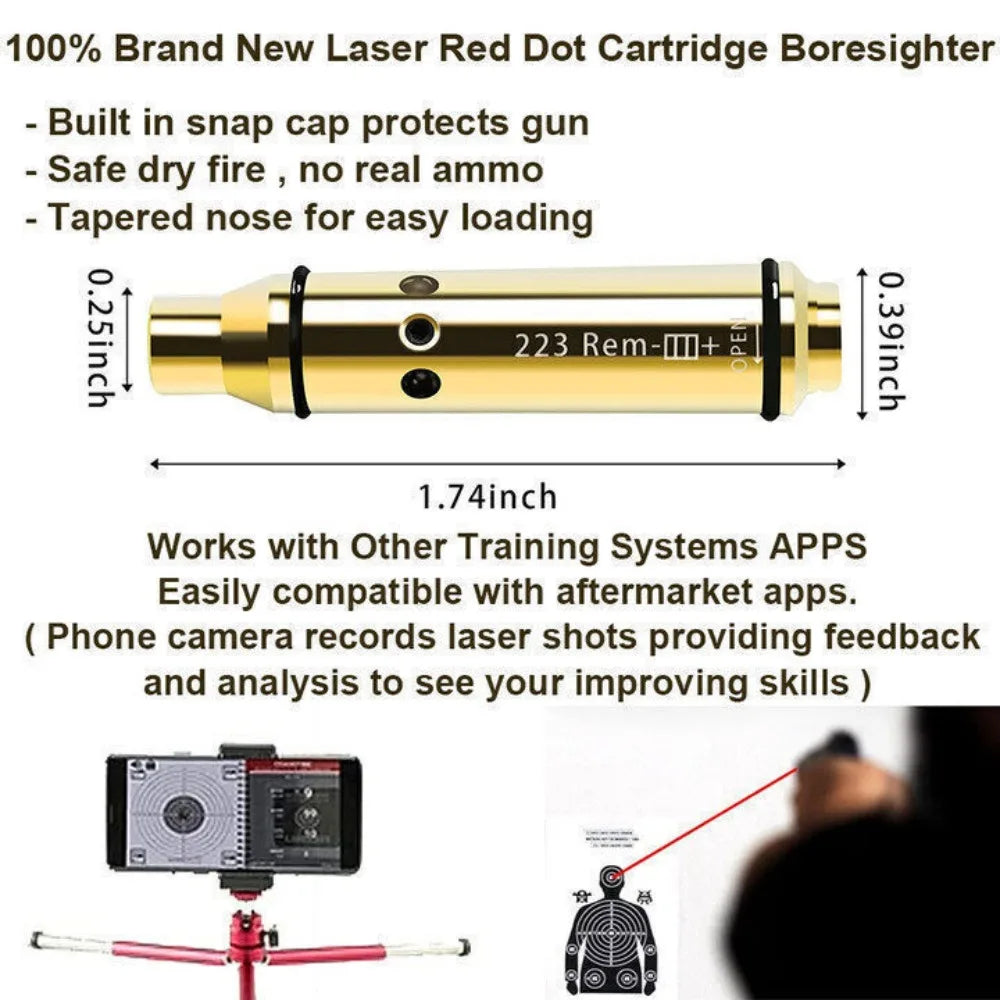 STONESKY Tactical Hunting Riflescopes 223REM with Red Bore Sight and Dry Firing Snap Caps for Shooting Practice and Firearm Training