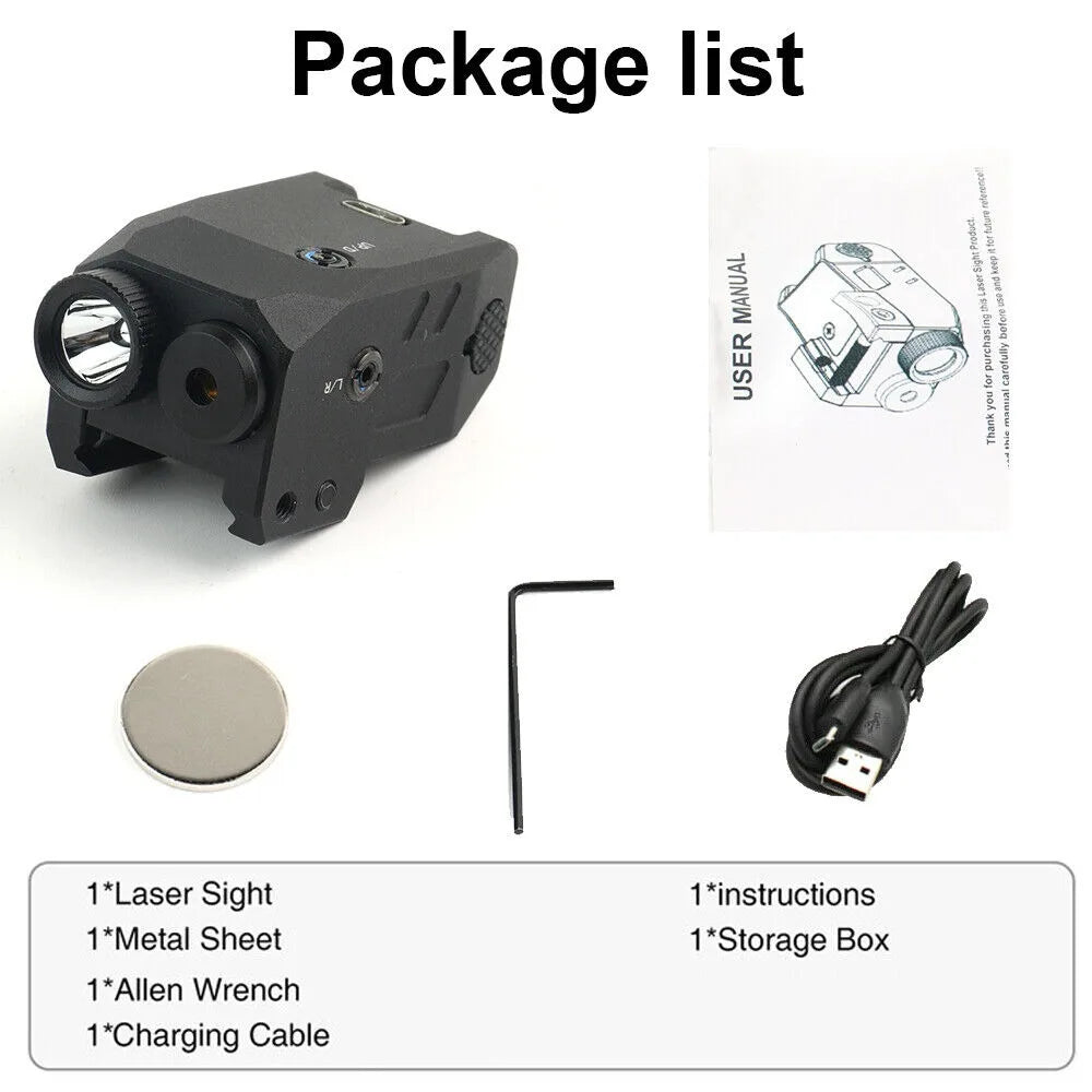 STONESKY LED Flashlight & Green Laser Sight Pistol 20mm Picatinny Rechargeable holographic sight