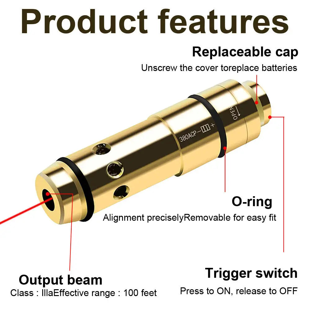 STONESKY 380ACP Red Laser Dry Fire Training Shooting Simulator Bullet Trainer Sessions Cartridge