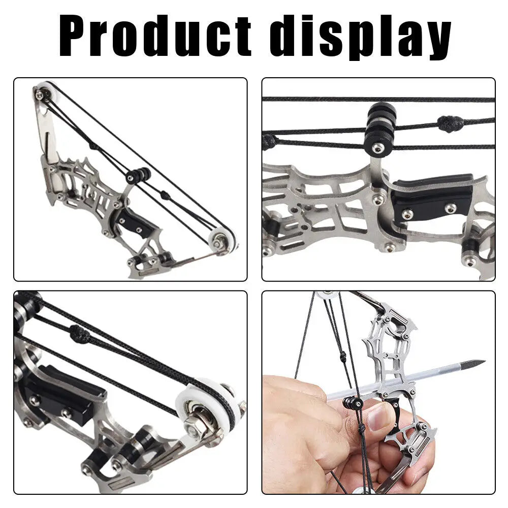 STONESKY 7.9in Mini Compound Bow Kit Arrows Target Shooting Archery Bow w/ 10 Pcs Arrows hunting accessories