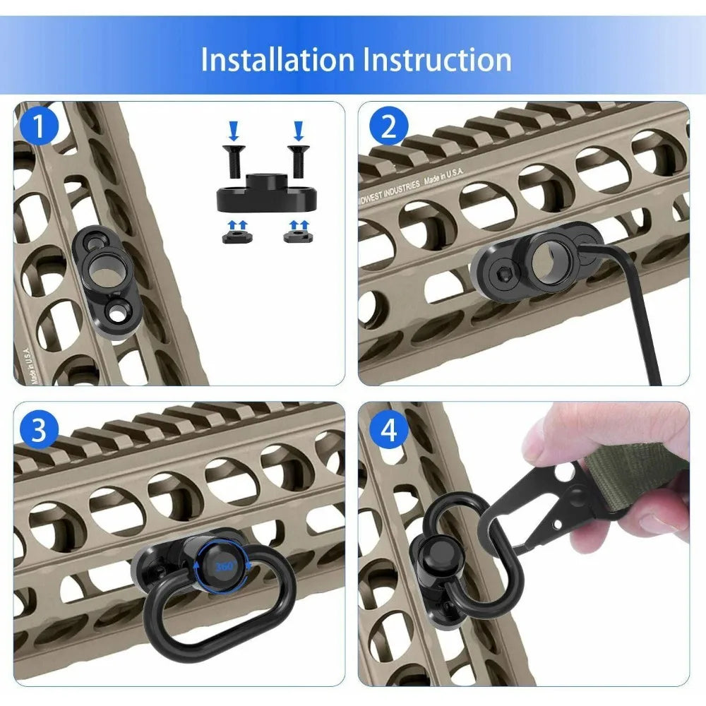 STONESKY Riflescope Accessory: Adjustable 2 Point Sling with Mountable M-Lok QD Swivels