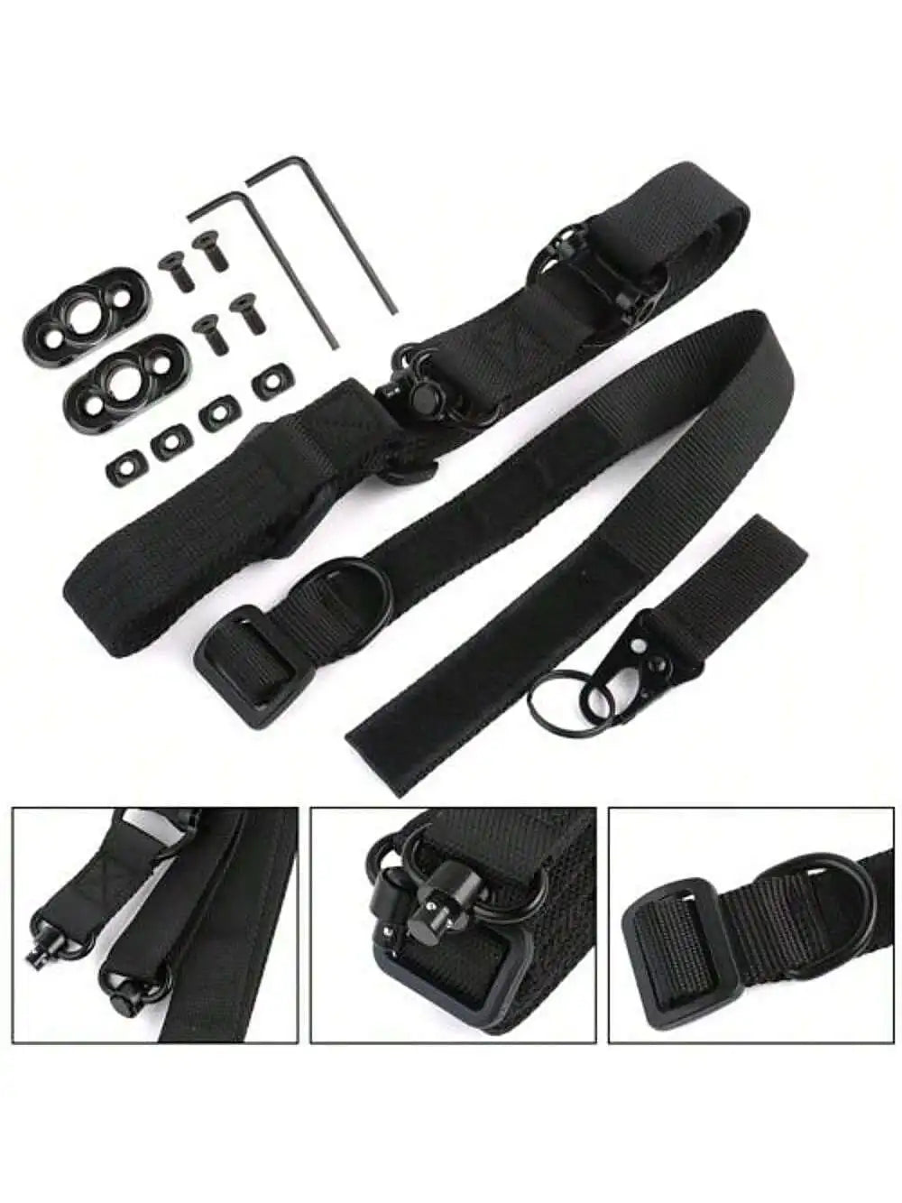 STONESKY Rifle Sling 2 Point Multi Mission Rifle Sling Quick Adjust Gun Strap W/ QD Swivels + D Ring