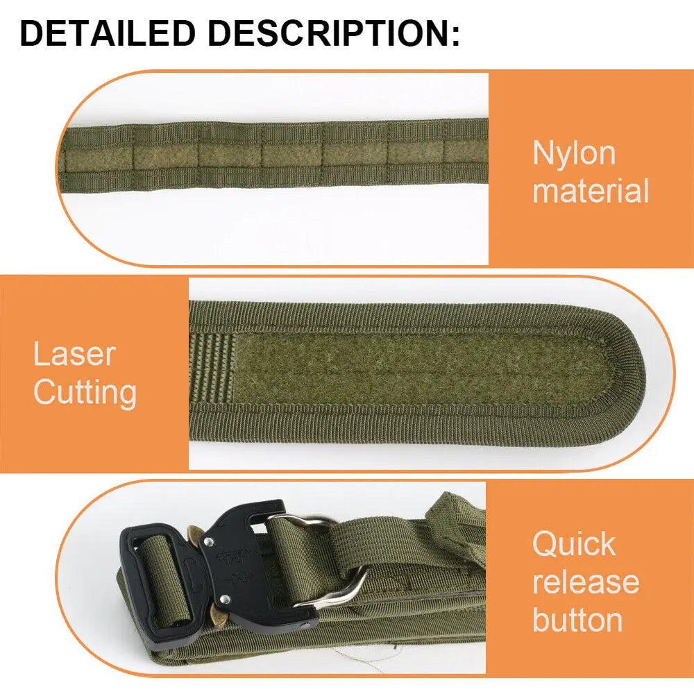 STONESKY RIFLE Hunting Waistband - 44-inch Tactical Belt with Alloy Buckle and Quick Release