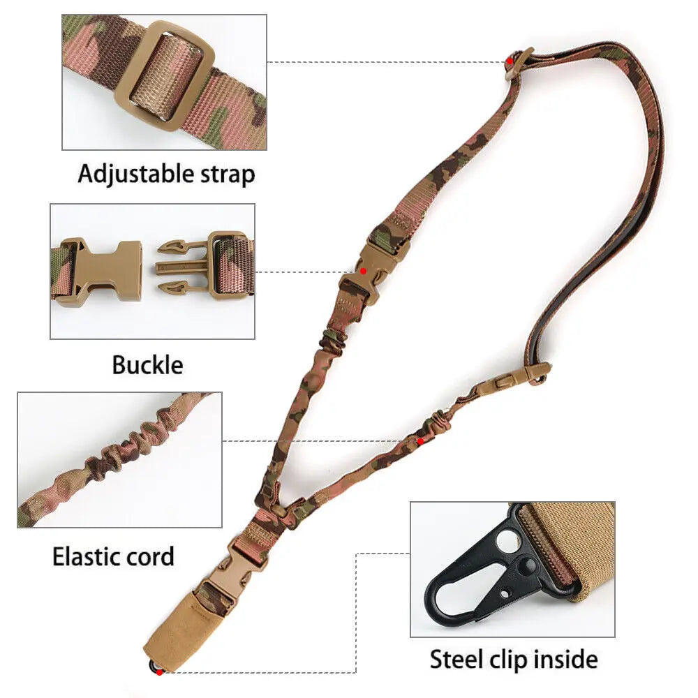 STONESKY Tactical Single Point Gun Sling Shoulder Strap Rifle Rope Belt with Metal Buckle Hunting accessories