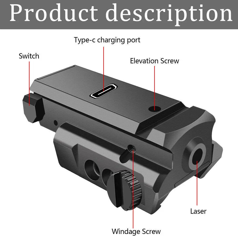 STONESKY Blue Dot Laser Sight Compact Shockproof USB Rechargeable Type-C Cable F Pistol USA