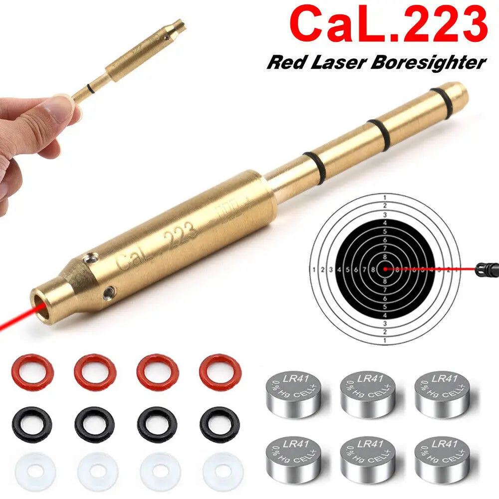 STONESKY .223REM 5.56mm Rem Red Dot Boresighter End Barrel Laser Bore Sighter w/Batteries spotting scope for rifle hunting