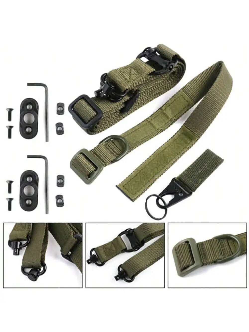 STONESKY Rifle Sling 2 Point Multi Mission Rifle Sling Quick Adjust Gun Strap W/ QD Swivels + D Ring