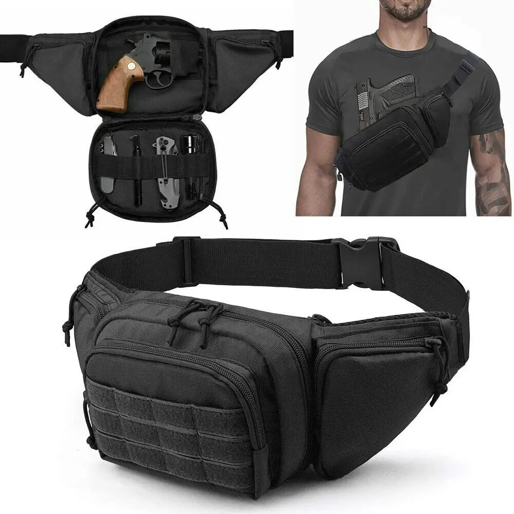 STONESKY Tactical Waist Bag Concealed Gun Carry Pouch Military Pistol Holster Fanny Pack Holster Bag