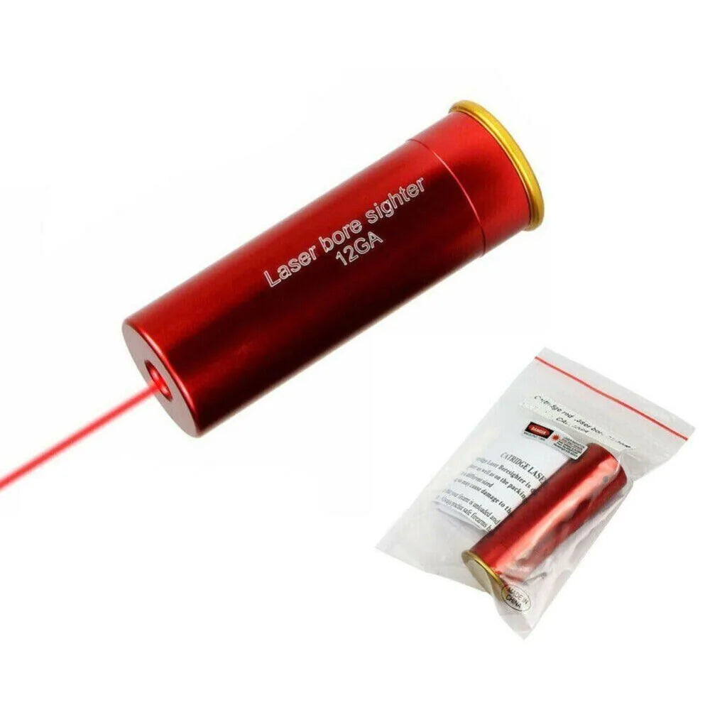 STONESKY 12GA  Red Laser Bore Sight Gauge Barrel Cartridge Laser Boresighter for Shotguns