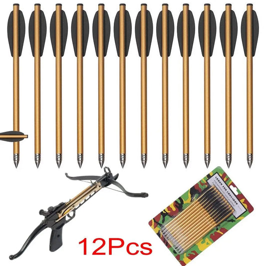 STONESKY 12Pcs 6.3 in Aluminium Crossbow Arrows Bolts 50-80lb Mini Crossbow Arrows Hunting