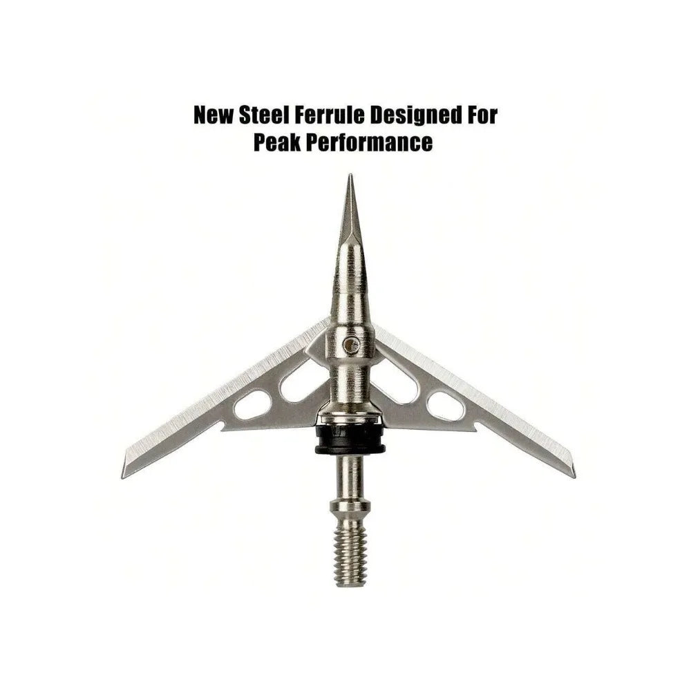 STONESKY Optimize Your Hunting Skills with 12 PCS Archery Broadheads 2 Blade 2" Dia 100 Grain Arrowheads