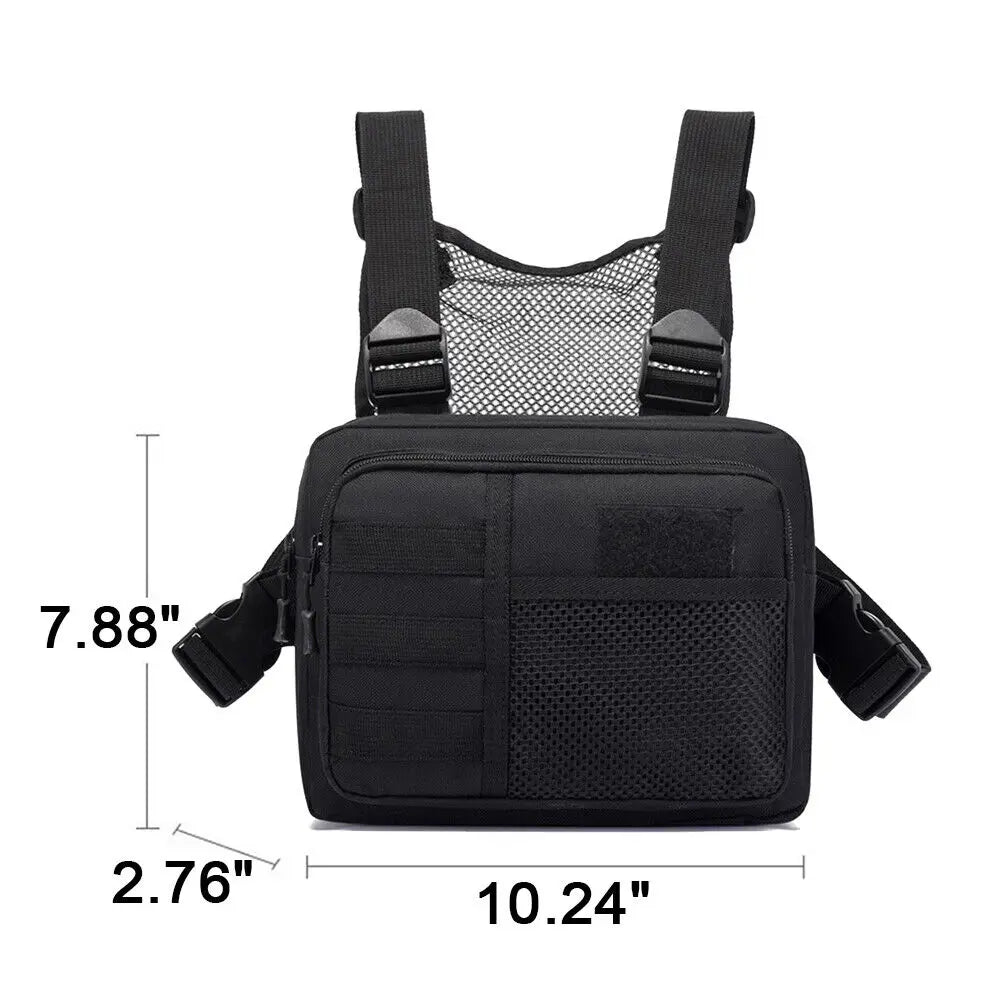 STONESKY Chest Rig Bag Front Vest Pack Combat Front Pouch Chest Rig Bag Outdoor Hiking Sling Vest Bag