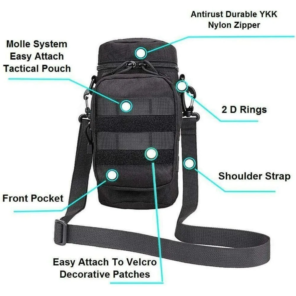 STONESKY  Tactical Military Water Bottle Pouch Holder Hiking Kettle Gear Molle Pack Bags with RIFLE Riflescopes for Hunting