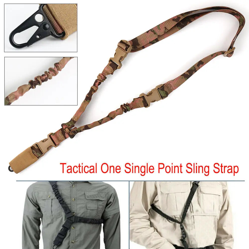 STONESKY Tactical Single Point Gun Sling Shoulder Strap Rifle Rope Belt with Metal Buckle Hunting accessories