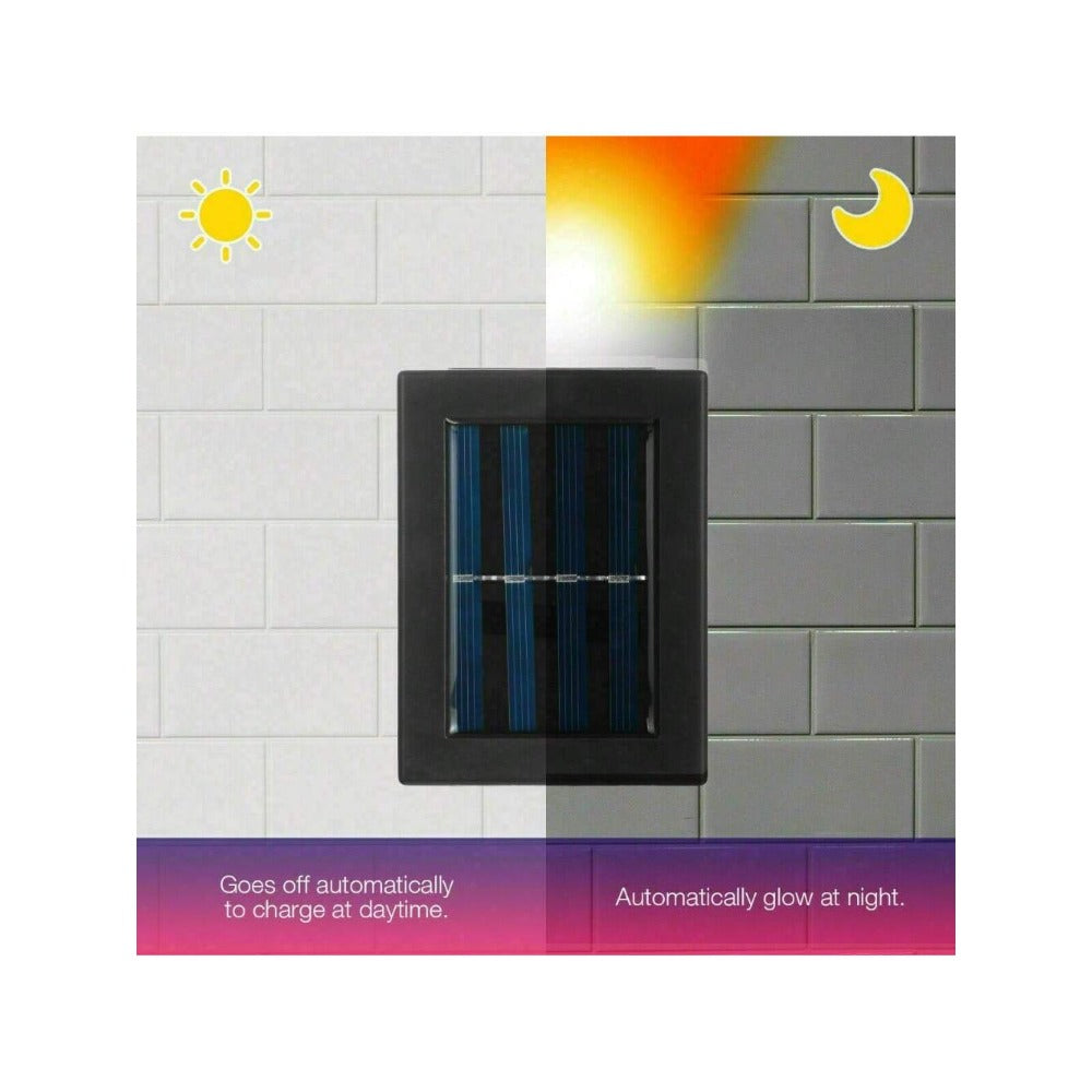 STONESKY 2Pcs Color Change Solar 2 LED Deck Lights Garden Patio Pathway Step Fence Lamps