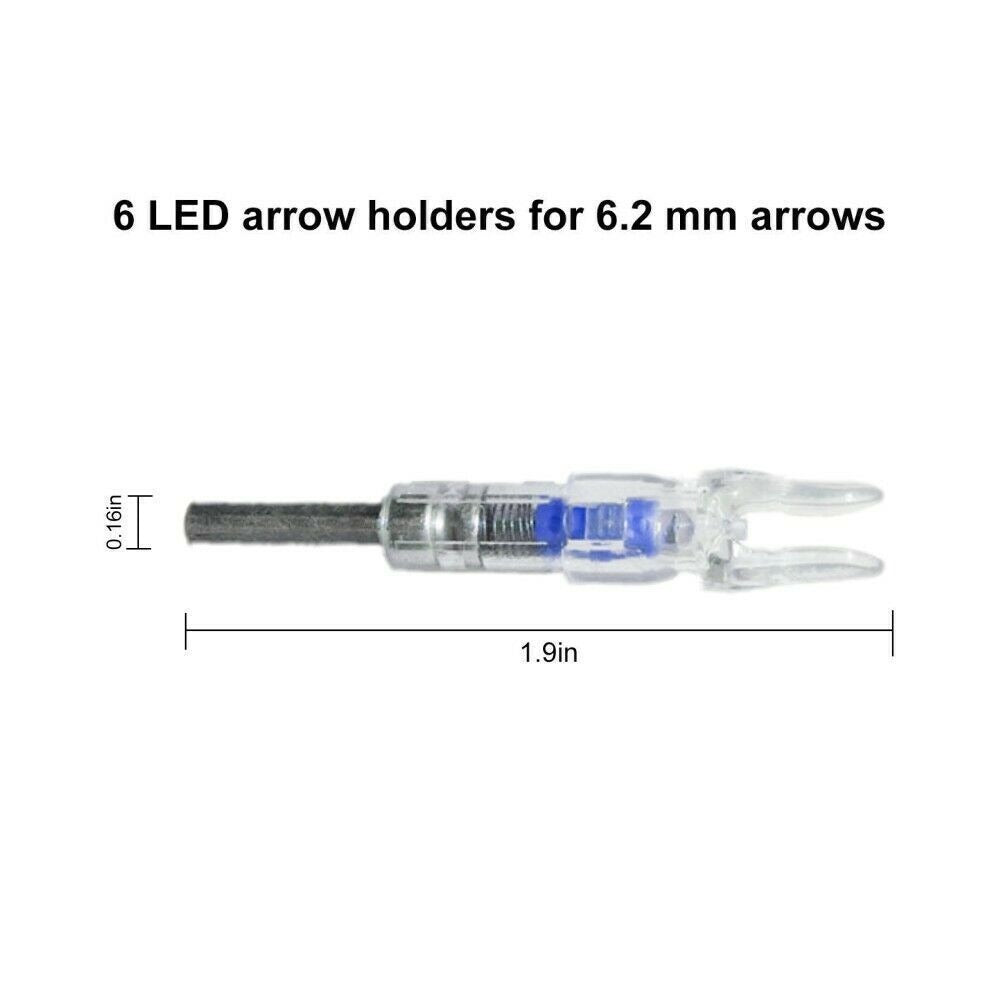 6PCS Archery Led Lighted Nocks for Arrows with .244"/6.2mm Inside Diameter Hunt