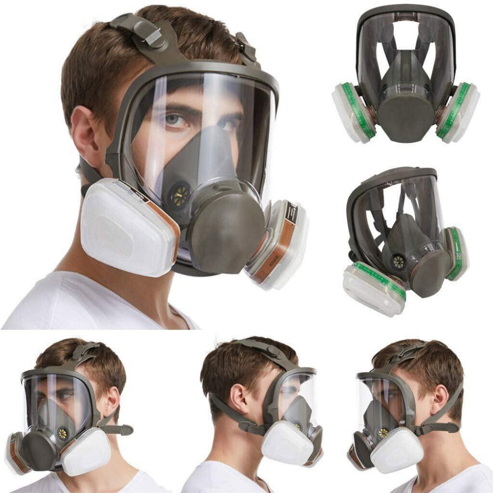 STONESKY Full Gas Face Cover Reusable Respirator , Paint Vapors, Dust Mold, Chemicals Large ,Gray Color for Adult