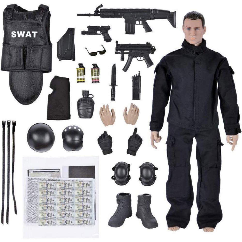 STONESKY 1/6 SWAT Police Soldier Military Combat Suit 12" Action Figure for Kid's Gift