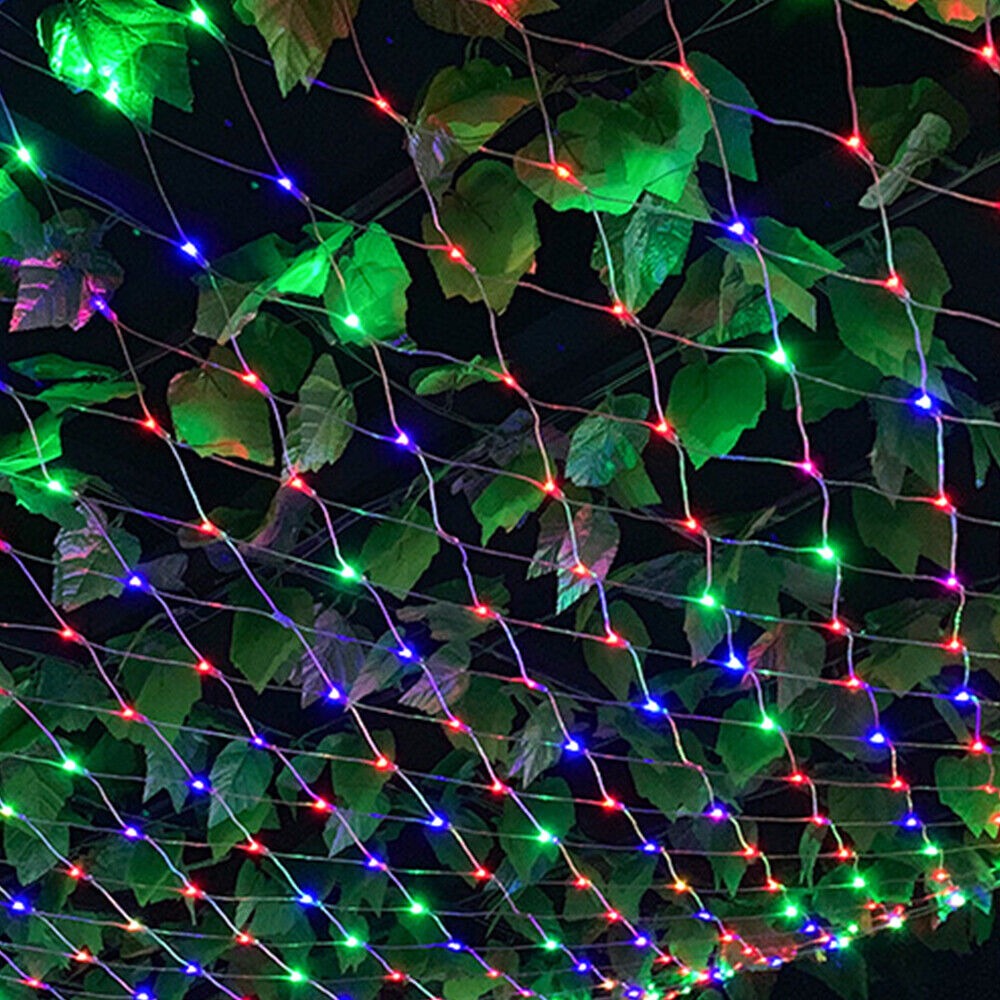 STONESKY 96 LED Solar Net Mesh Curtain Lights Fairy String Light Christmas Wedding Decor