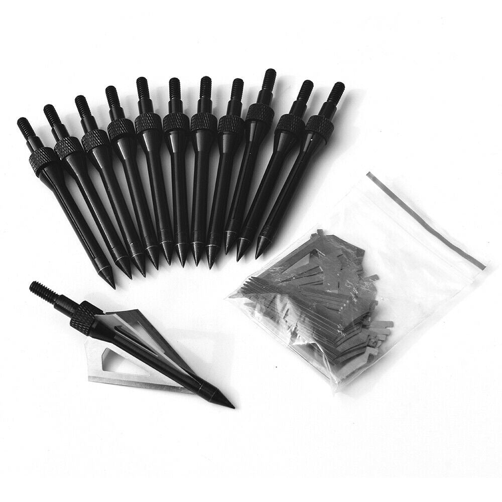 STONESKY 12Pcs 20" Carbon Crossbow Bolts Arrows OD8.8mm Shaft + Hunting Arrow Broadheads