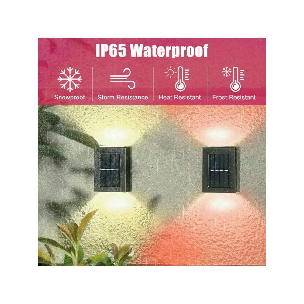 STONESKY 2Pcs Color Change Solar 2 LED Deck Lights Garden Patio Pathway Step Fence Lamps