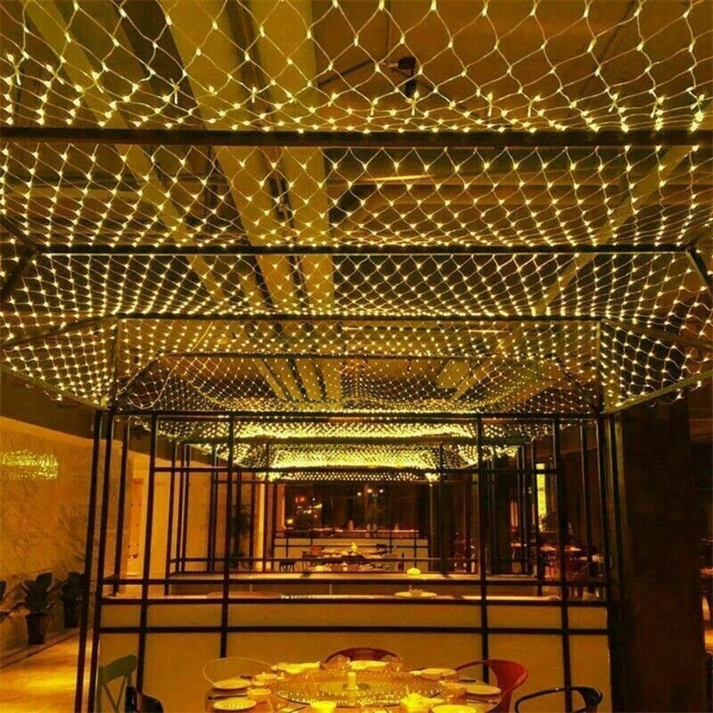 STONESKY Led Net Lights Net Mesh 1.5mX1.5m 96 LEDs Fairy String LED Lights for Wedding Home Garden Xmas Party Valentine Christmas Decor,Warm White