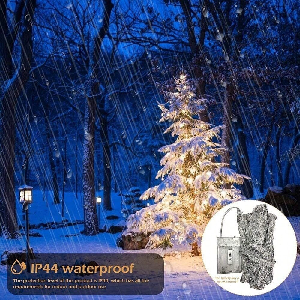 STONESKY 50LED Ribbon Light Christmas Tree Ornaments Decor DIY Lace Bow Fairy String Lamp