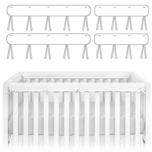 StoneSky 4Pcs Crib Rail Covers For Teething Baby Crib Guardrail Wrap Anti-Collision Cover