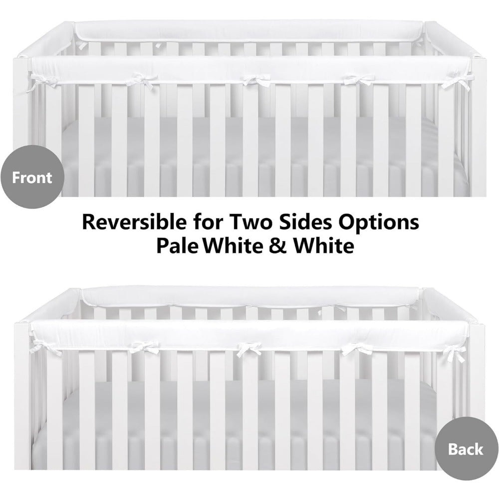 StoneSky 4Pcs Crib Rail Covers For Teething Baby Crib Guardrail Wrap Anti-Collision Cover